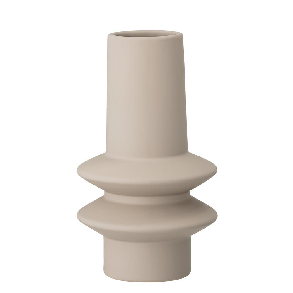 Bloomingville Isold Vase Natur Steingut 12,5 x 22 cm Dekovase Dänisches Design