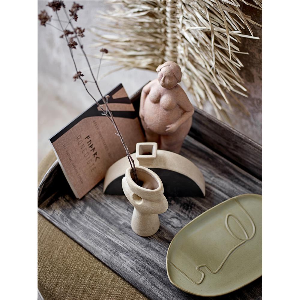 Bloomingville Nezha Deko-Vase in Schwarz aus Terrakotta, 3er Set