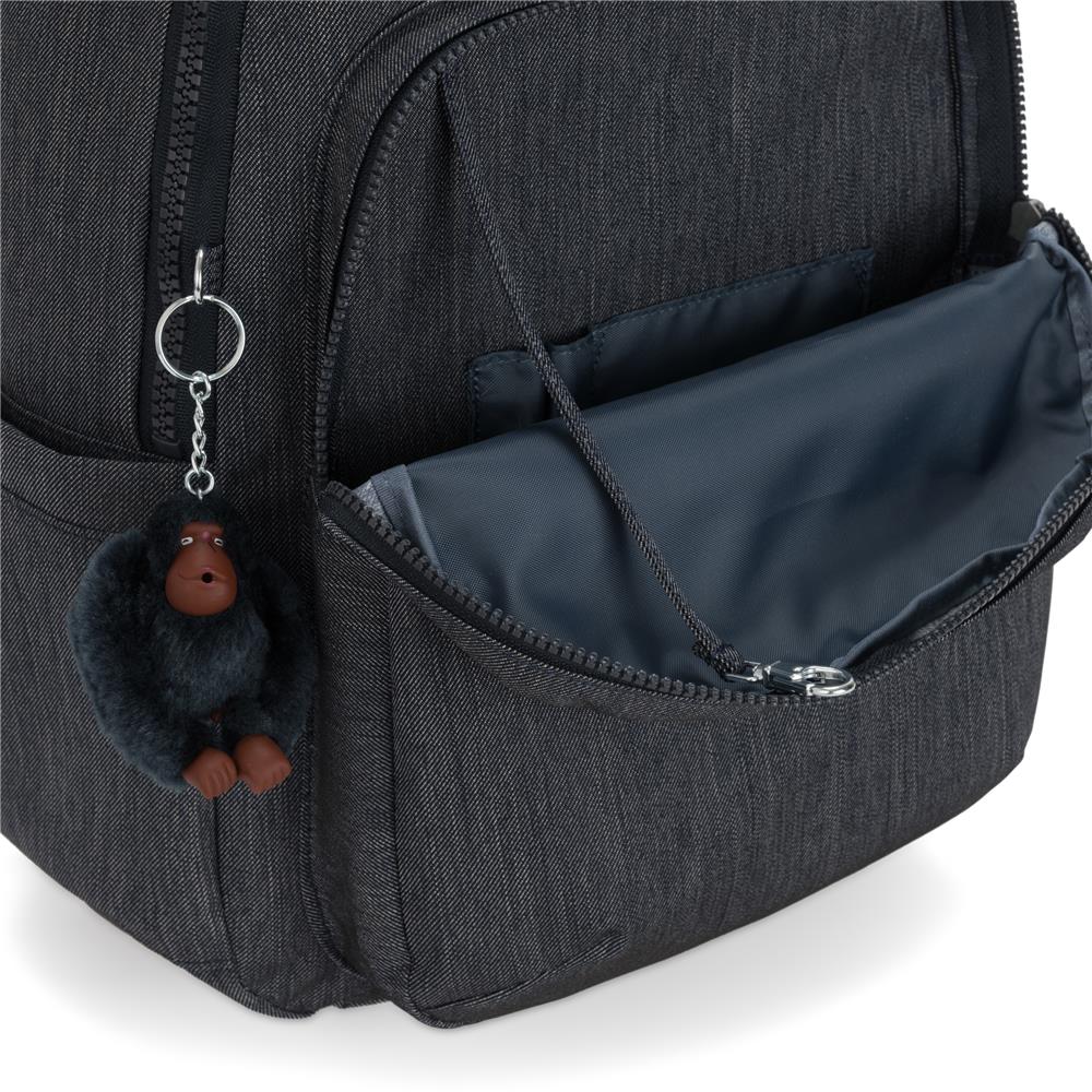 Kipling SEOUL L, Großer Schulrucksack mit 15-Zoll-Laptopfach, 27L, Marine Navy (blau)