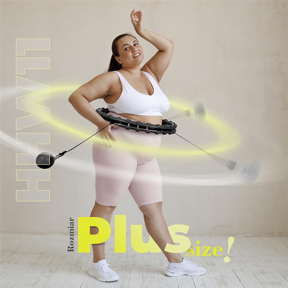 Hula Hoop Reifen Plus Size mit Gewicht und Massagefunktion Schwarz | HMS HHW11