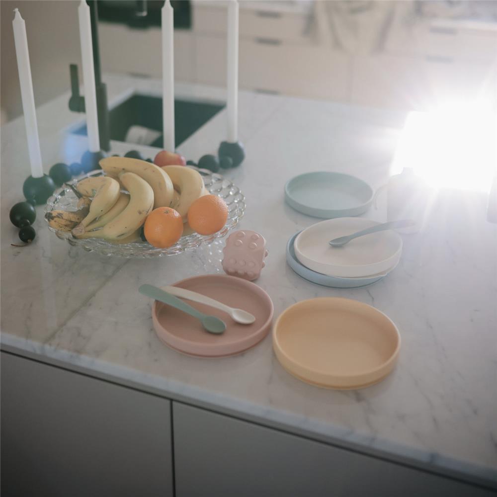 Mushie Silikon-Babylöffel 2er Set, Ivory, BPA-frei