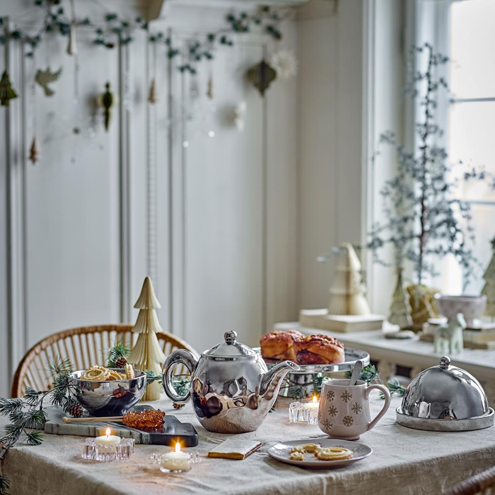 Bloomingville Dania Teelichthalter Klar Glas 3er Set Schneeflocke Weihnachtsdeko