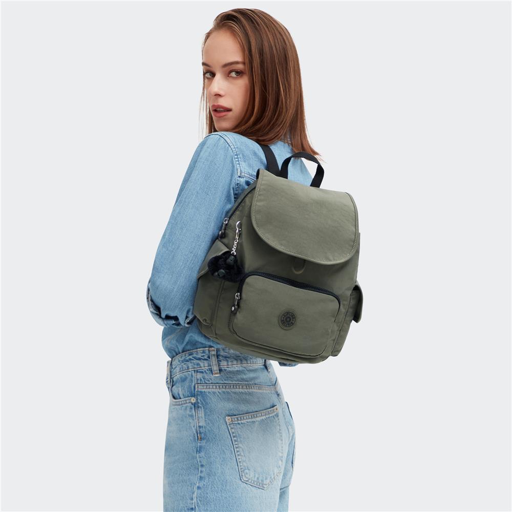 Kipling CITY PACK S, Kleiner Rucksack, Green Moss (grün), 9L, Kompakt & Stylisch