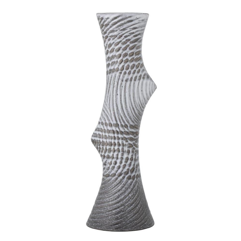 Bloomingville Raheem Vase in Grau, 34cm, aus Steingut