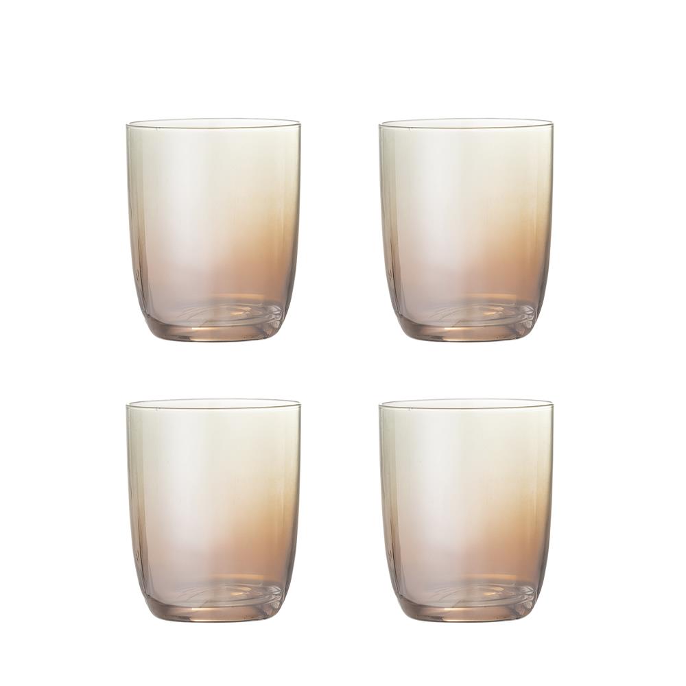 Bloomingville Aston Trinkglas Bronze Glas 375ml 4er Set