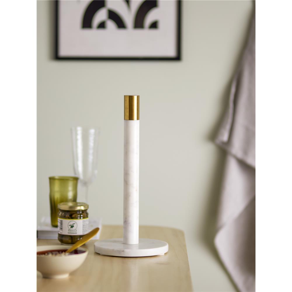 Bloomingville Emira Küchenrollenständer, Weiß, Marmor, dänisches Design