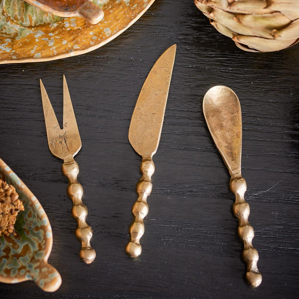 Bloomingville Haolin Käsemesser Set 3-teilig Messing Metall