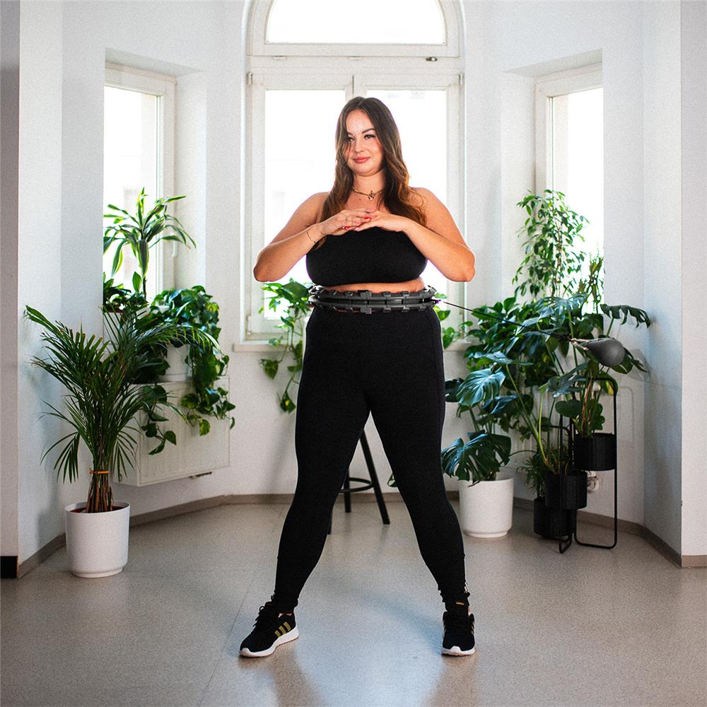 Hula Hoop Reifen Plus Size mit Gewicht und Massagefunktion Schwarz | HMS HHW12