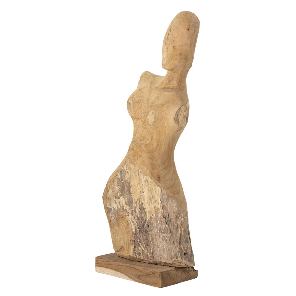 Bloomingville Lenoa Dekofigur Natur Teakholz 30 x 70 x 15 cm Holzfigur Frauenkörper Skulptur Objekt
