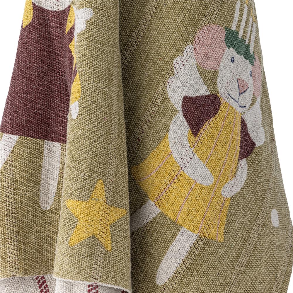 Bloomingville Peo Decke Bunt 160x130 cm Weihnachtsdecke Recycelte Baumwolle