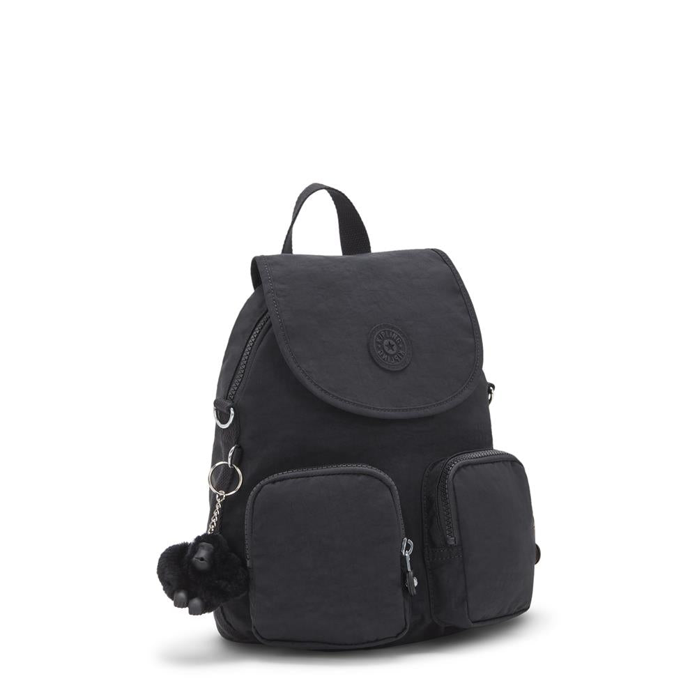 Kipling FIREFLY UP, kleiner Rucksack, Black Noir (schwarz), wandelbar zur Schultertasche