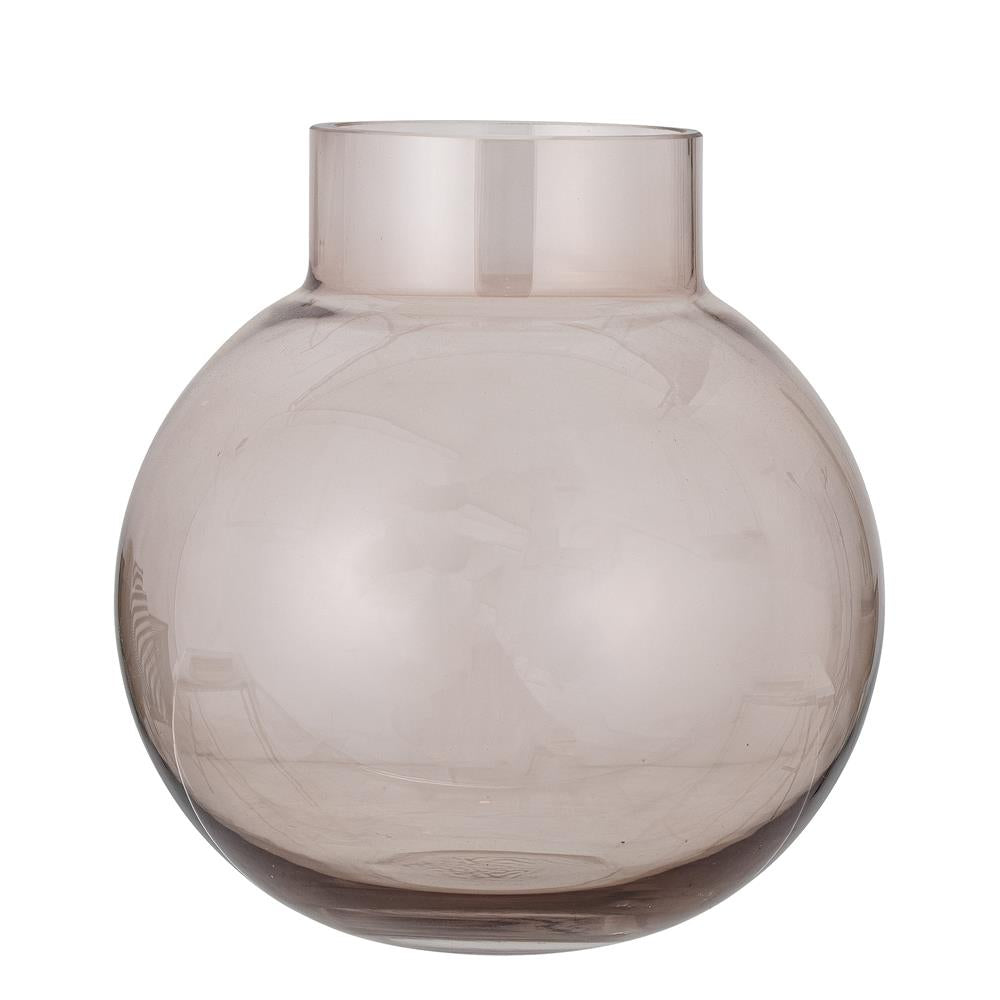Bloomingville Renato Vase in Rosa, 25cm, aus Glas