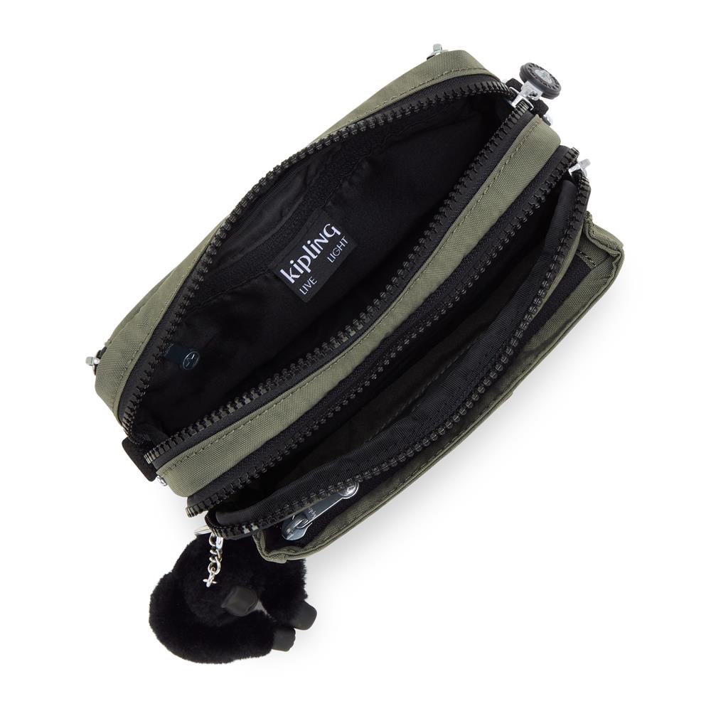 Kipling ABANU MULTI, 2-in-1-Crossbody- und Bauchtasche, Green Moss (grün), Schultertasche