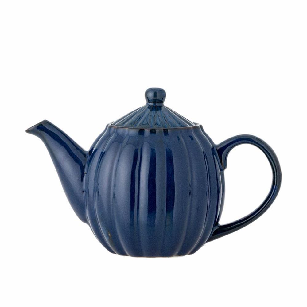 Bloomingville Latina Teekanne, Dunkelblau, 1 Liter, Steingut, dänisches Design