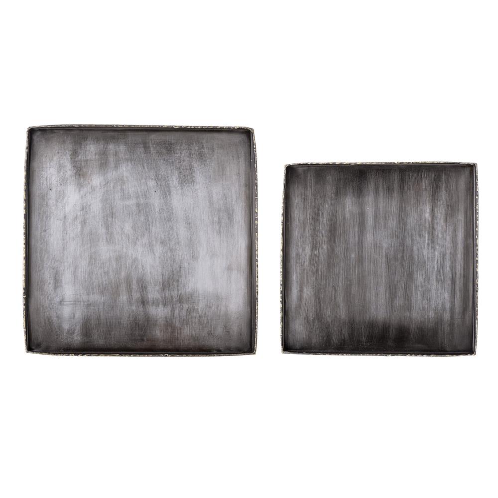 Bloomingville Cody Tablett in Schwarz 2er Set aus Metall