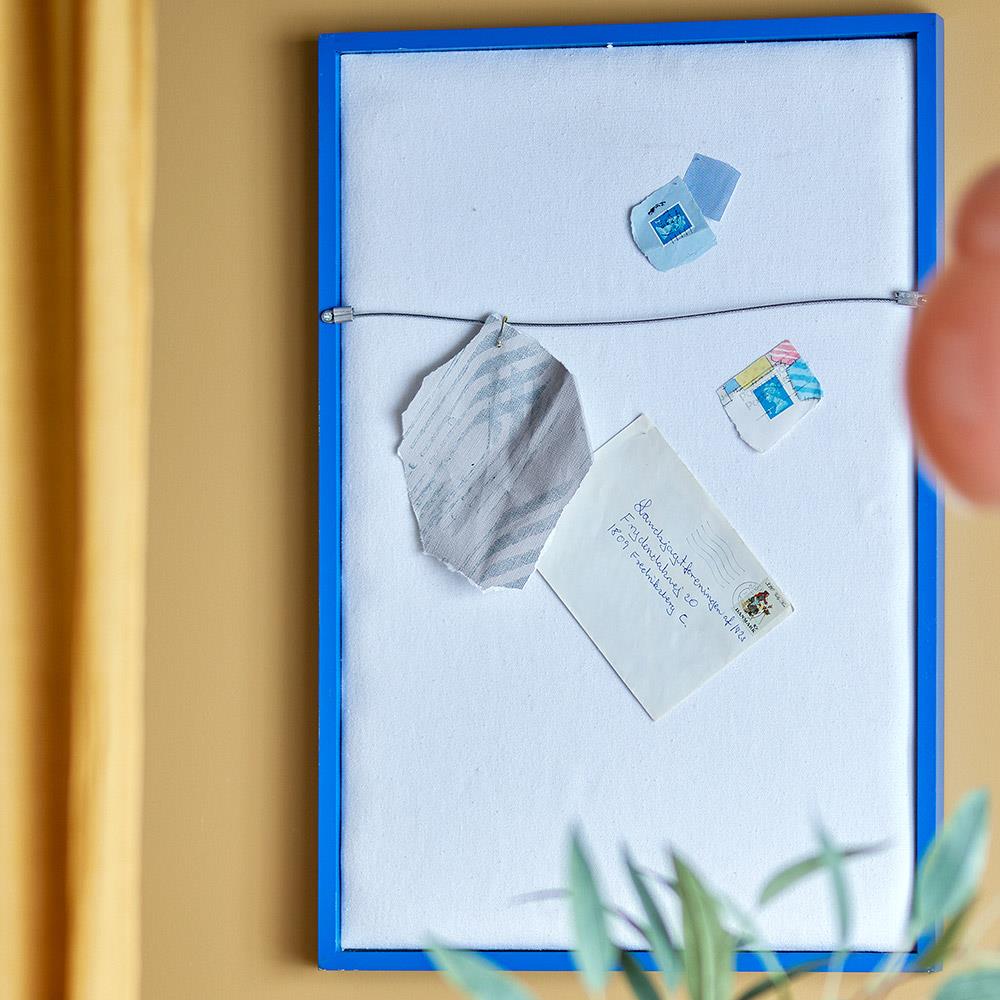 Bloomingville Atle Wandspiegel, Blau, MDF, 40x60 cm, mit Pinnwand, modernes Design