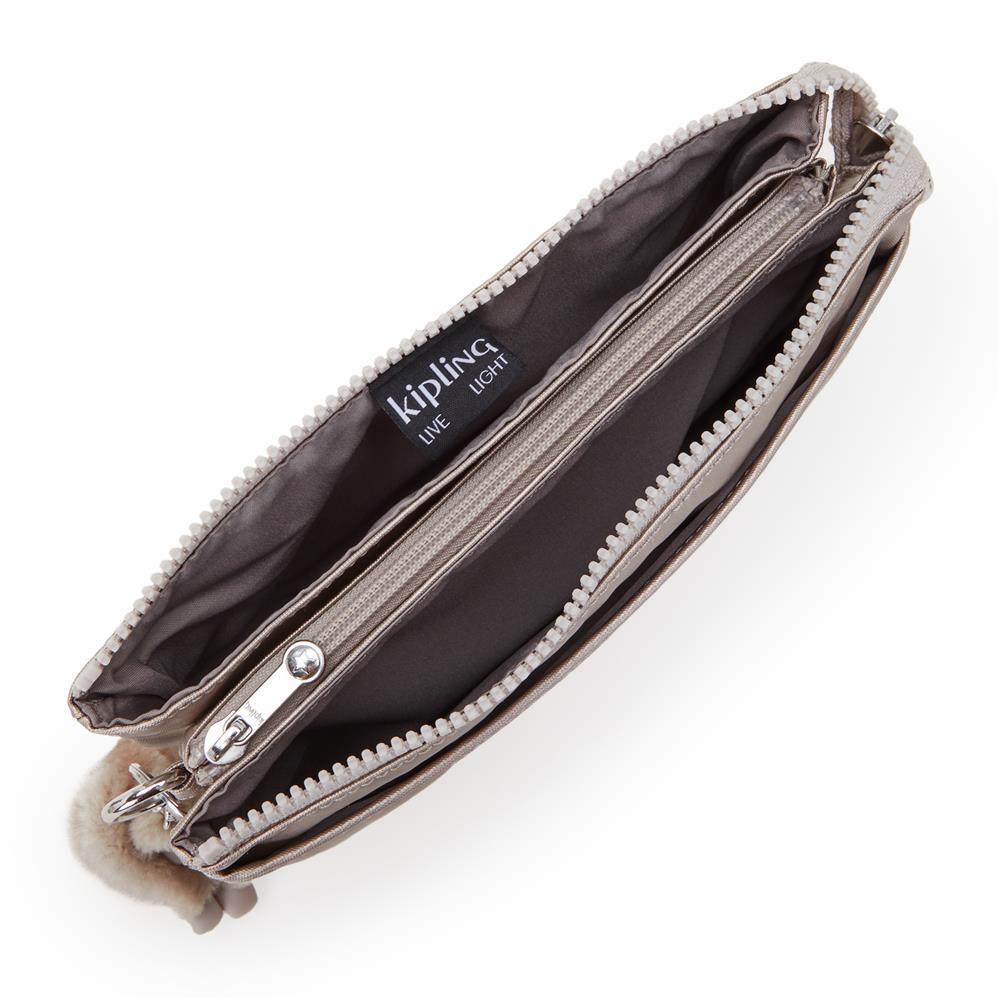 Kipling RIRI, Kleine Umhängetasche, Metallic Glow (beige), Schultertasche, Crossbody