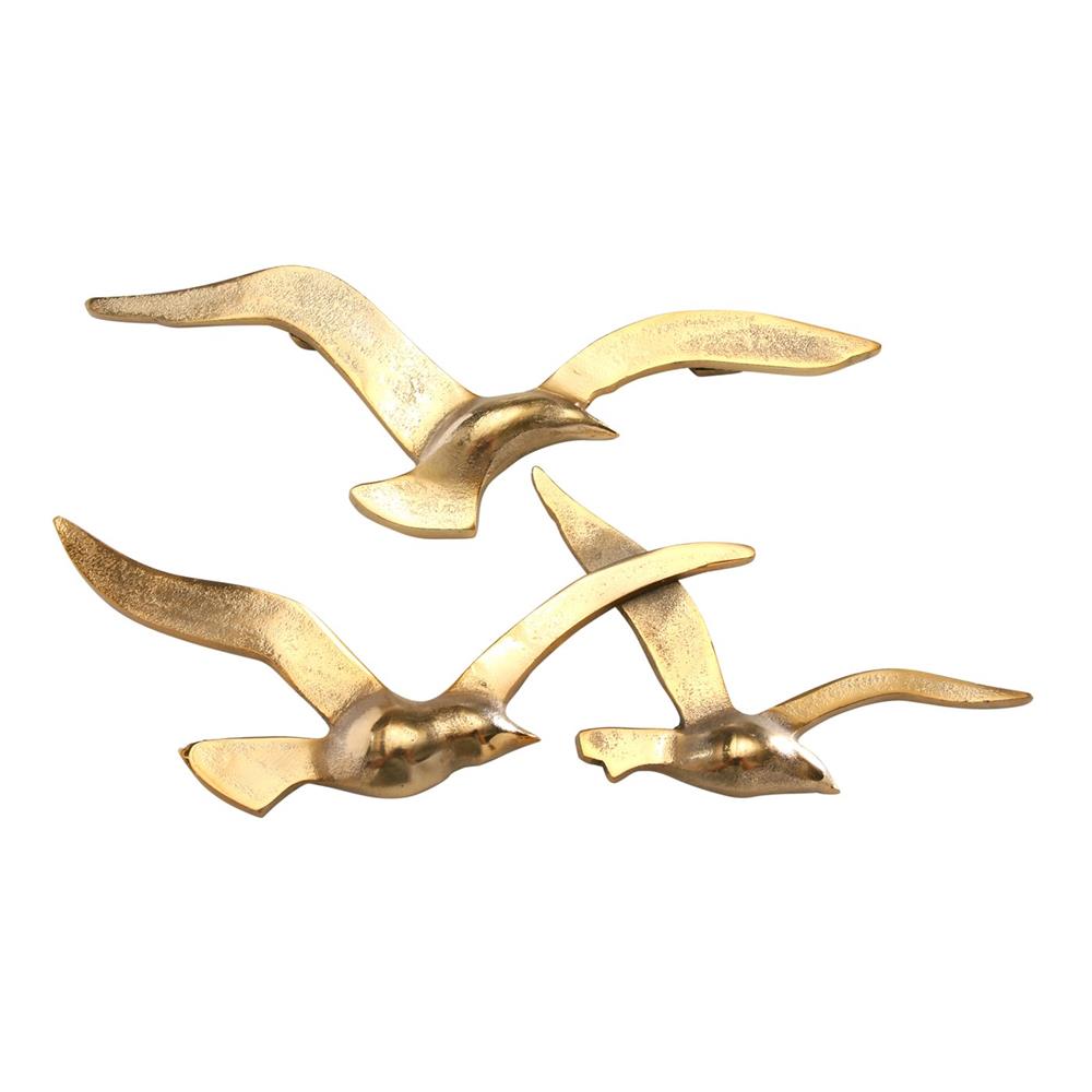 BOLTZE Wandobjekt Birdy 2er Set Aluminium Gold Vögel