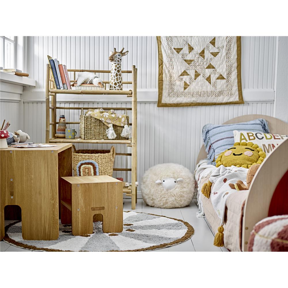 Bloomingville MINI Frey Kissen, Blau, Recycelte Baumwolle, 45x45 cm, Kinderzimmer, dänisches Design