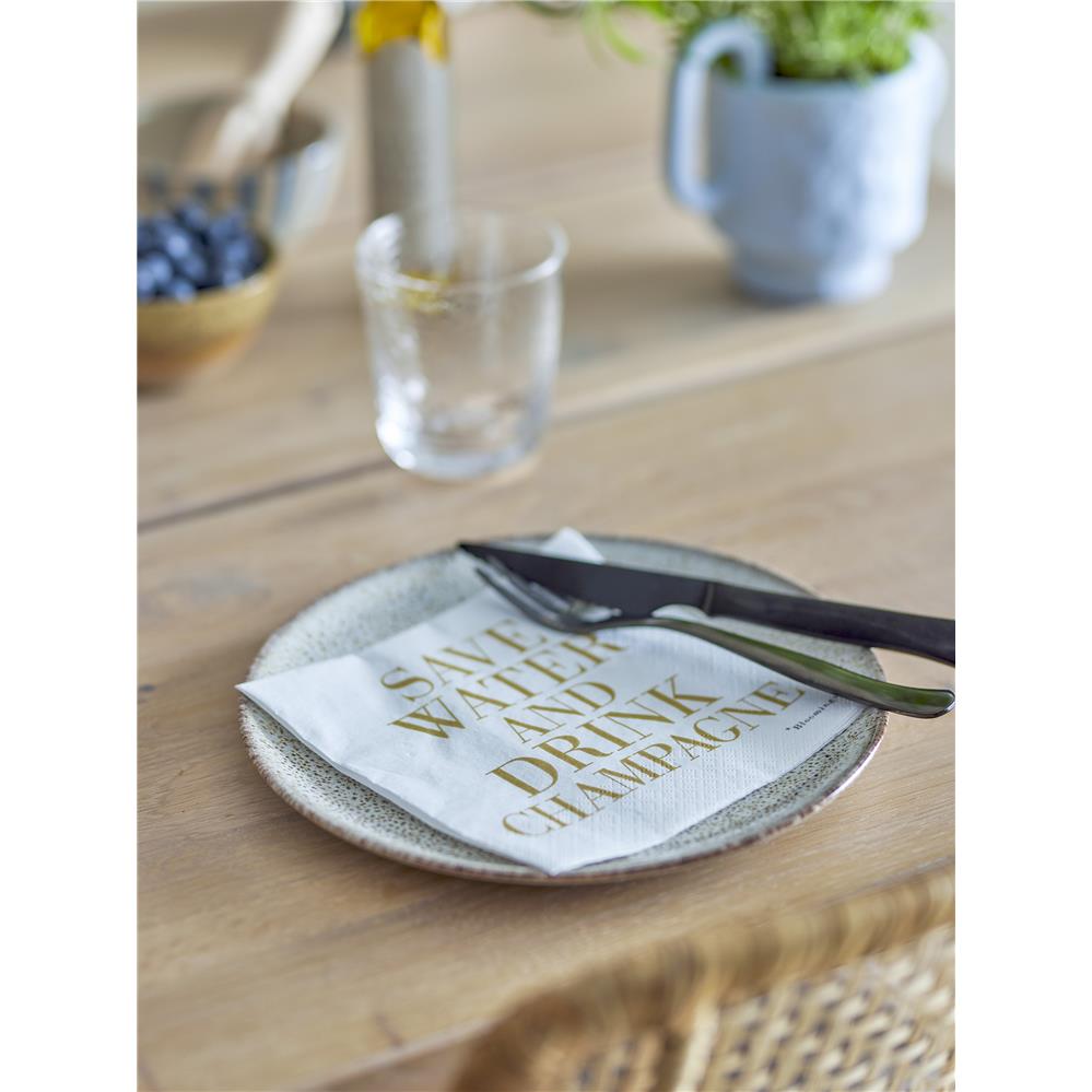 Bloomingville Lolly Servietten 20er Pack Weiß Papier 33 x 33 cm Goldschrift