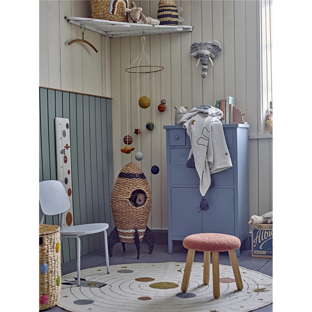 Bloomingville MINI Space Decke, Weltraum, Recycelte Baumwolle, Kinderzimmer, dänisches Design