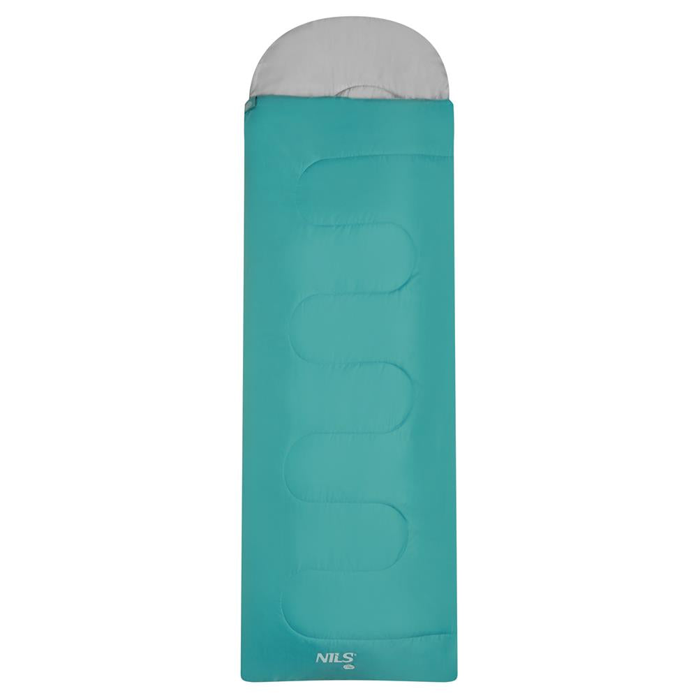 NILS CAMP Schlafsack Größe M Grün-Grau - leichter Sommerschlafsack für Camping, Reisen & Outdoor