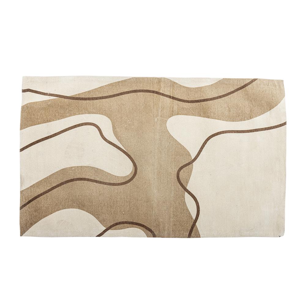 Bloomingville Volano Teppich aus Baumwolle in Natur 150x90 cm – gewebter Teppich fürs Wohnzimmer