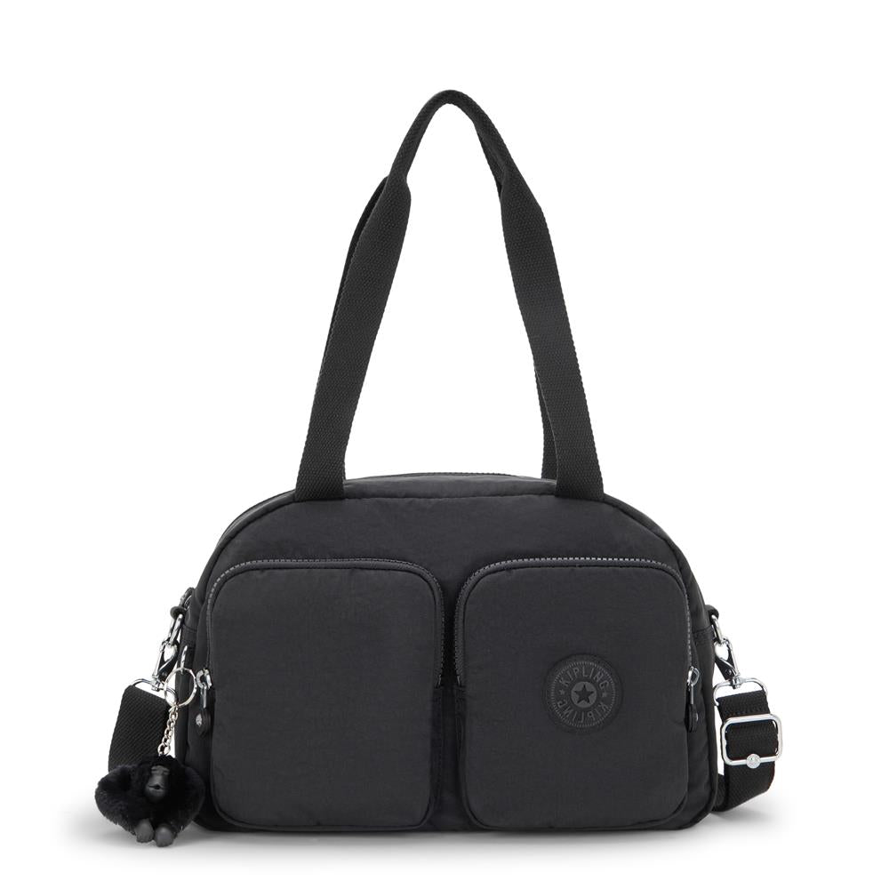 Kipling COOL DEFEA, Mittelgroße Schultertasche, Black Noir (schwarz), Umhängetasche