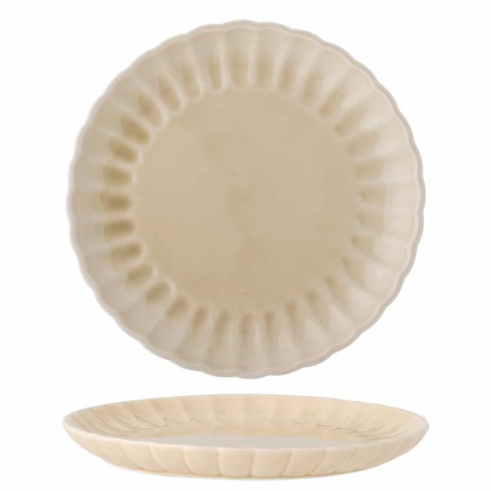 Bloomingville Latina Teller, Natur, 27 cm, Steingut, Speiseteller, dänisches Design