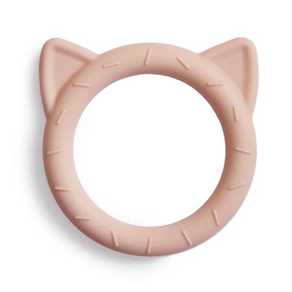 Mushie Beißring Katze, Blush, aus Silikon, BPA-frei