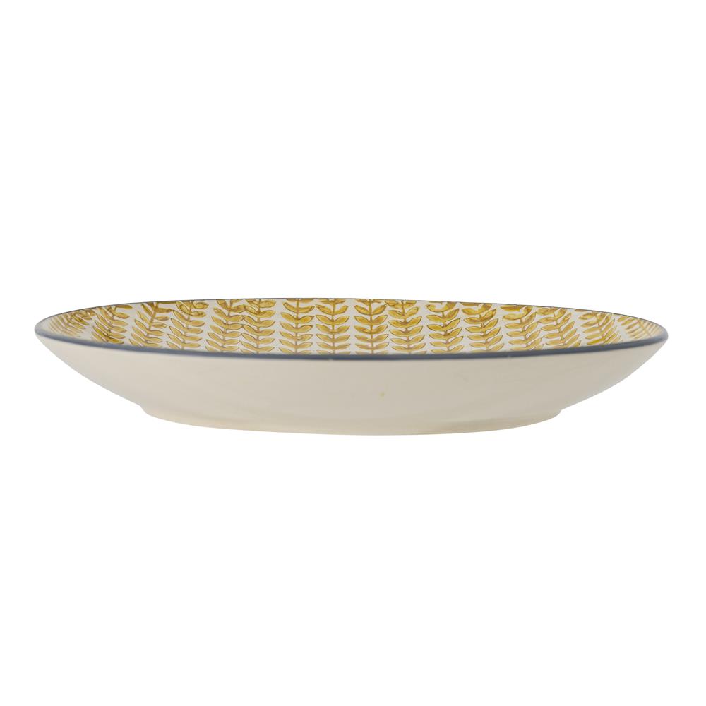 Bloomingville Maple Teller gelb D25,5 cm aus Steingut – dekorativer Teller für Küche & Tischdeko