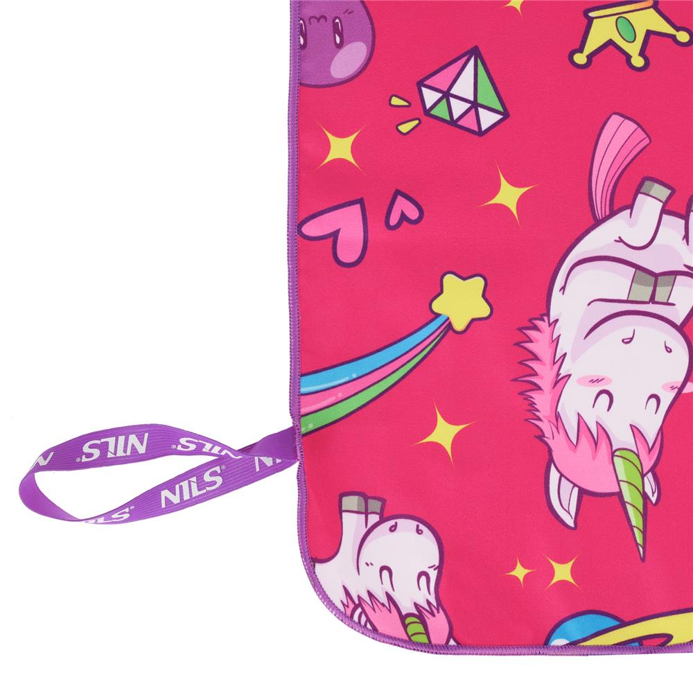 NILS Mikrofaser Kinderhandtuch 160x80 cm Unicorn - leichtes Handtuch für Camping, Strand & Schule
