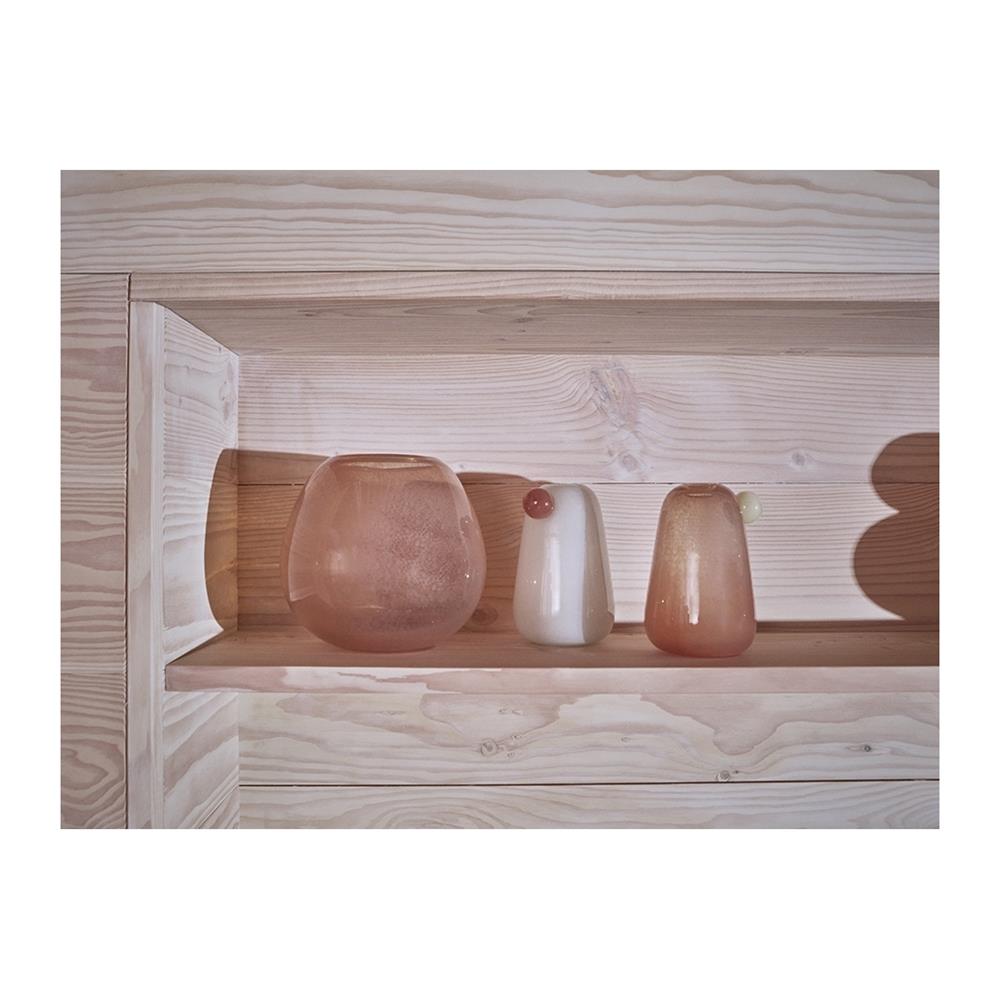 OYOY Lasi Vase Medium 25 x 21,5 cm Rosa Glas Blumenvase Dekovase