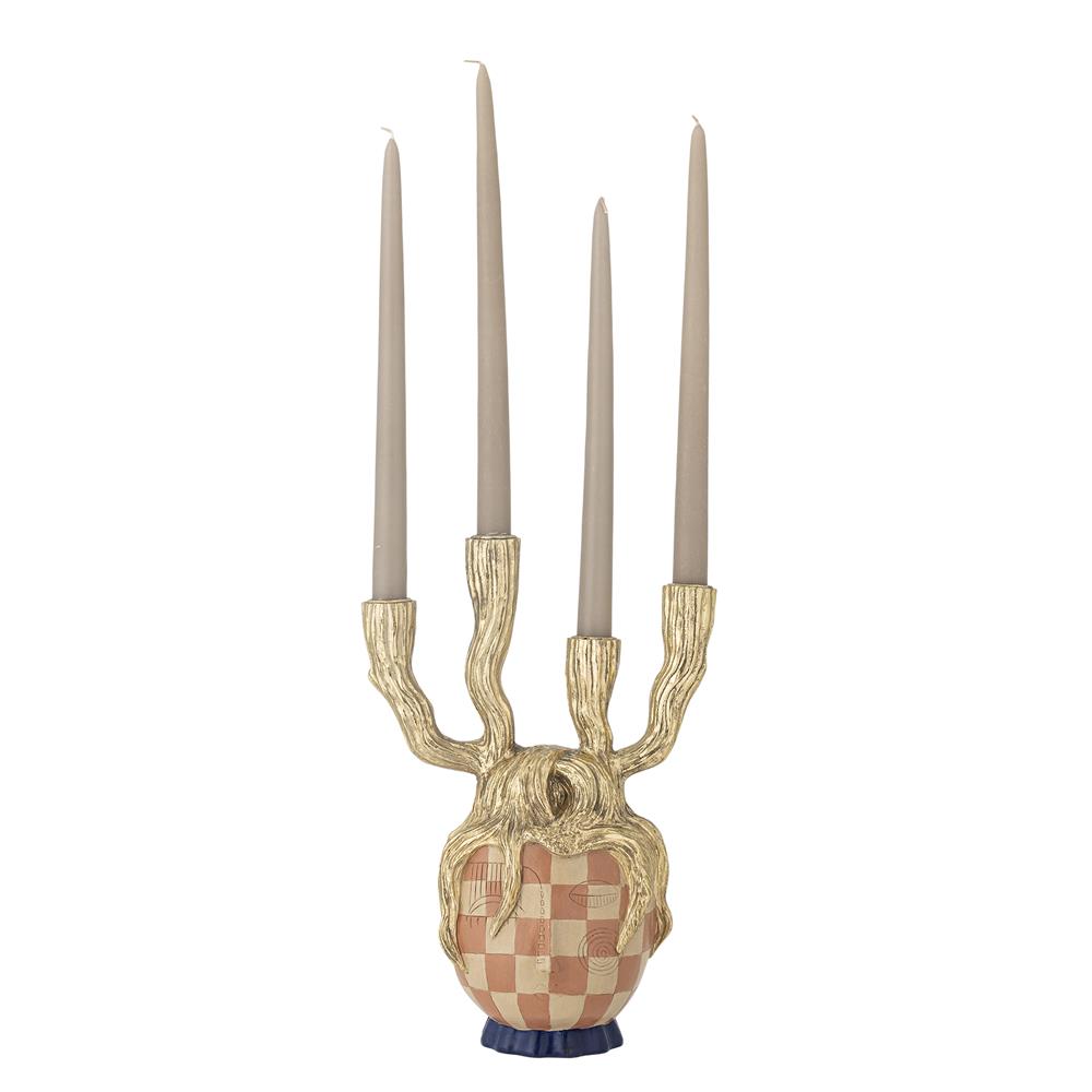 Bloomingville Medusa Kerzenhalter Gold Polyresin L22xH32xW15 cm – künstlerisches Dekoobjekt