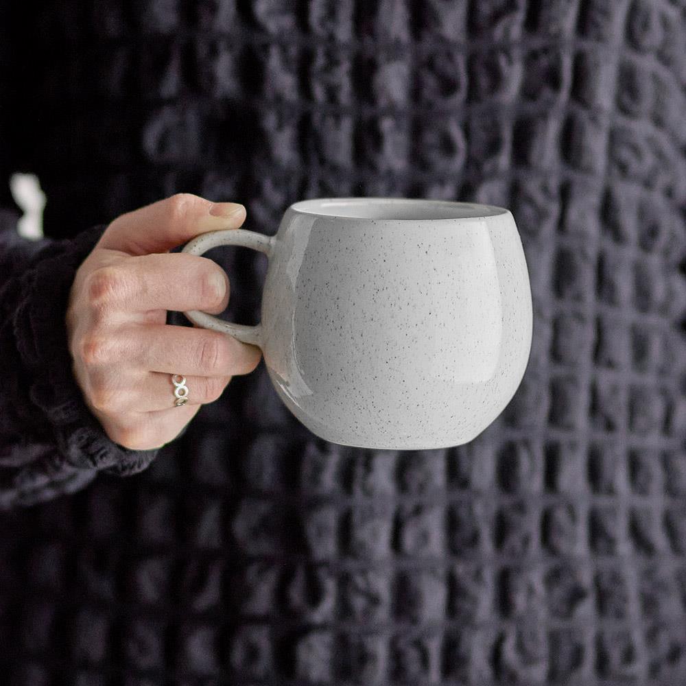 Bloomingville Addison Tasse Weiß Steingut 500 ml skandinavisch