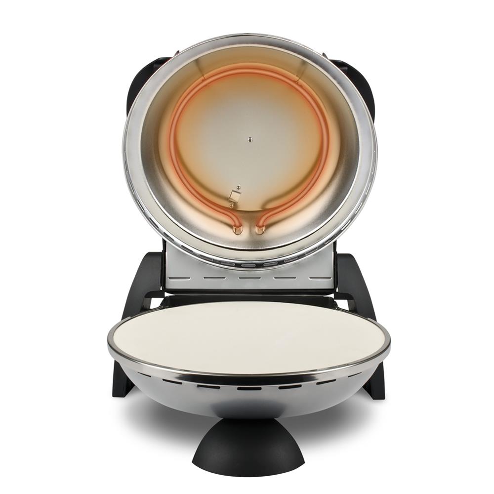 G3Ferrari elektrischer Pizzaofen Delizia 1200 W für Pizza Ø 31cm silber Pizzamaker mit feuerfestem Naturstein