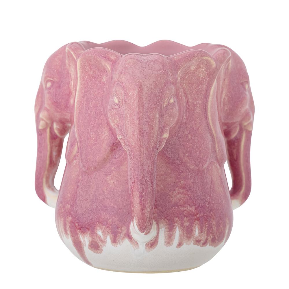 Bloomingville Pontus Vase Pink Steingut D15,5xH15,5 cm – verspielte Elefanten-Vase