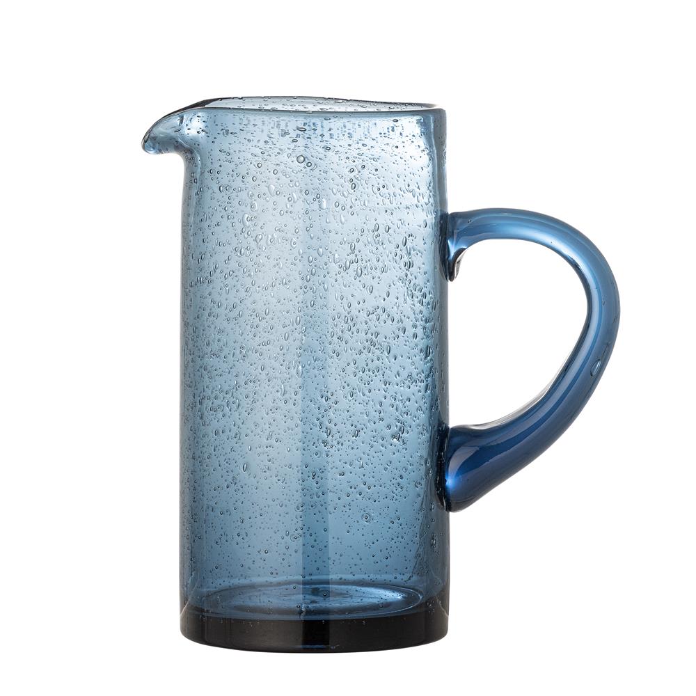 Bloomingville Tabby Krug Blau Glas 1110ml Wasserkrug