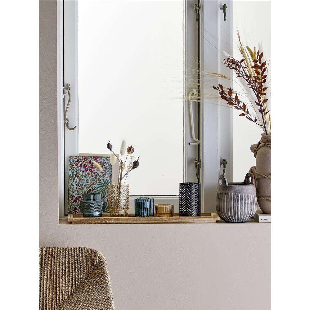 Bloomingville Holztablett mit Teelichthaltern 6-teilig Blau Dekoration dänisches Design