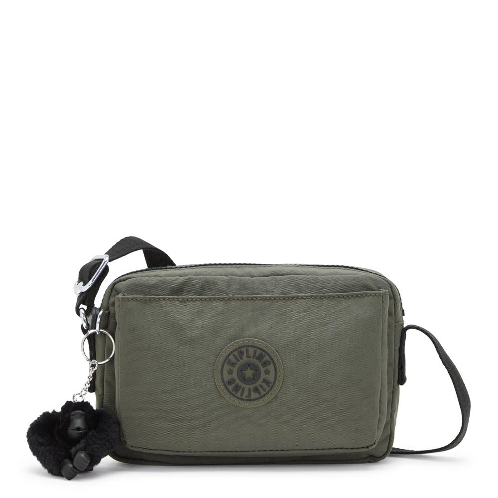 Kipling ABANU S, Kleine Umhängetasche, Green Moss (grün), Schultertasche mit verstellbarem Schultergurt