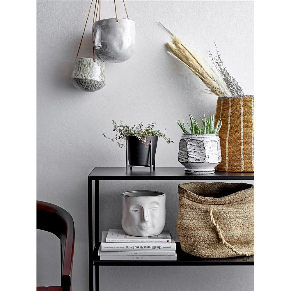 Bloomingville Ileana Blumentopf Steingut Grau 17 x 55 x 15,5 cm Hängeblumentopf Boho