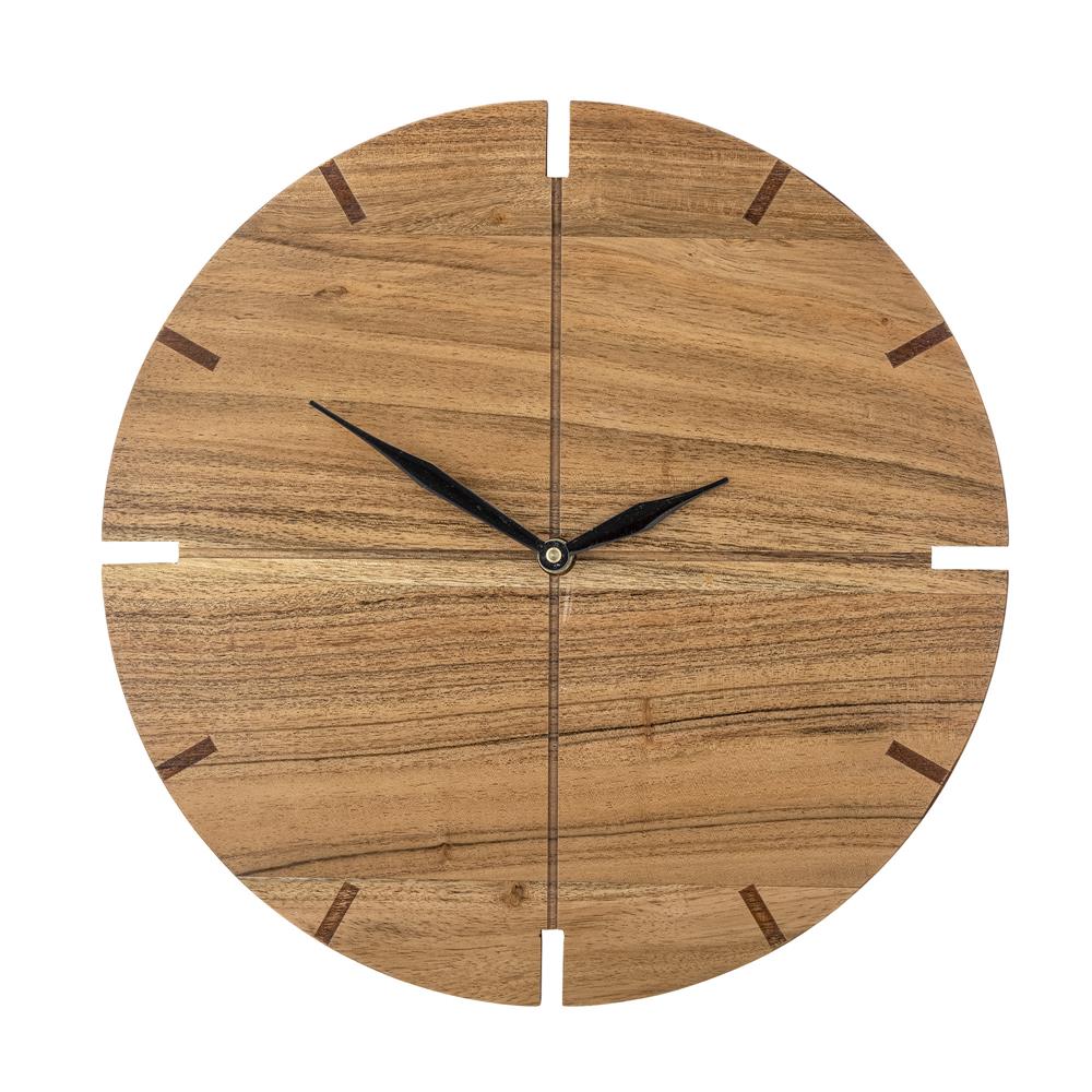 Bloomingville Florina Wanduhr in Natur, 30cm, aus Akazienholz