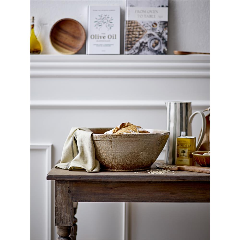 Bloomingville Begonia Krug Steingut Grün Weiß 1,3 L Wasserkrug Dekokrug Dänisches Design