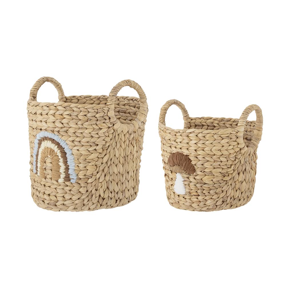 Bloomingville MINI Agnes Korb 2er Set Naturfarben Aufbewahrungskörbe