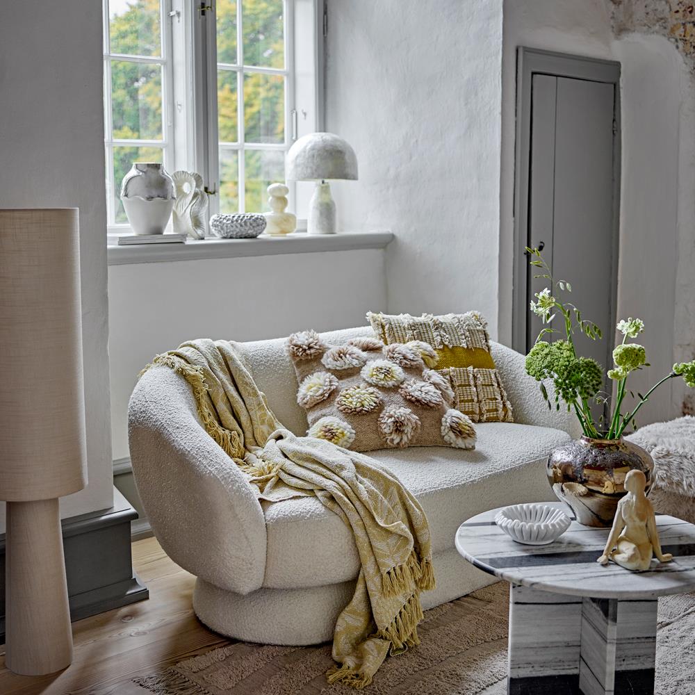 Bloomingville Pratello Decke Gelb Baumwolle Wohndecke 160x130cm