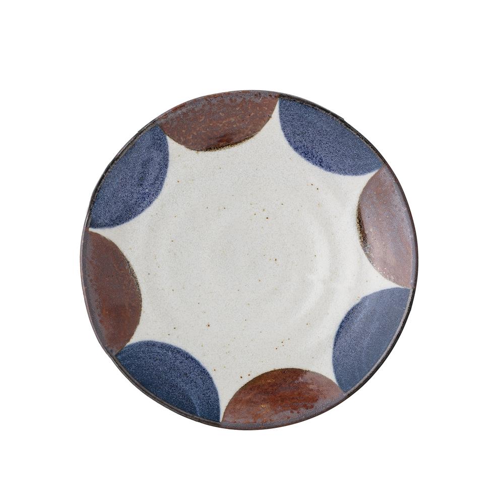 Bloomingville Camellia Servierschale blau/braun 16cm Porzellan Servierschüssel kleiner Teller dänisches Design