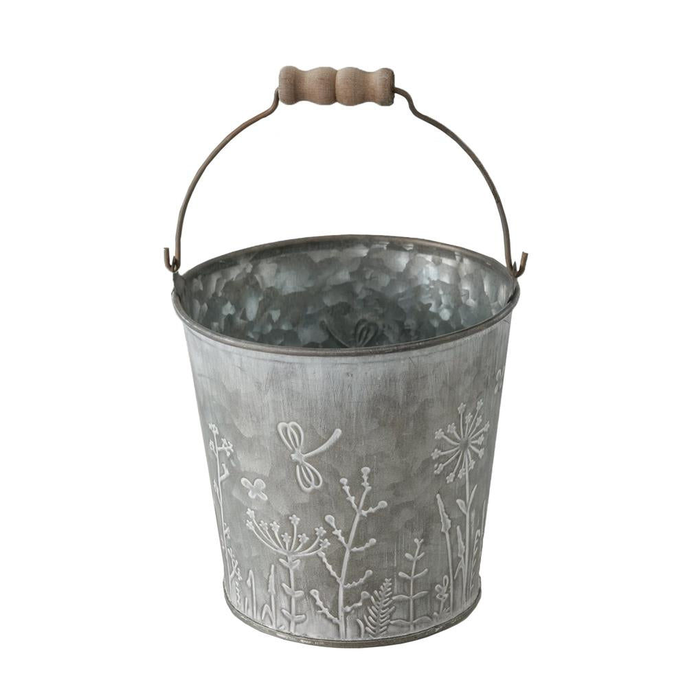 BOLTZE Eimer Silene 15cm Zink Blumentopf Pflanzgefäß Zinkeimer Übertopf Shabby Chic