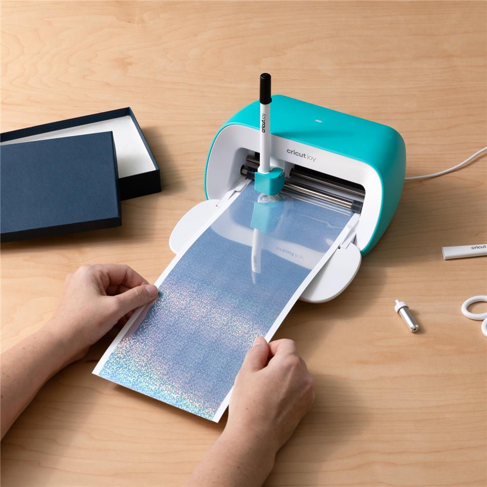 Cricut Joy Smart Label beschreibbares Vinyl in Permanent Silber Holographisch 4 Bögen je 14x33cm