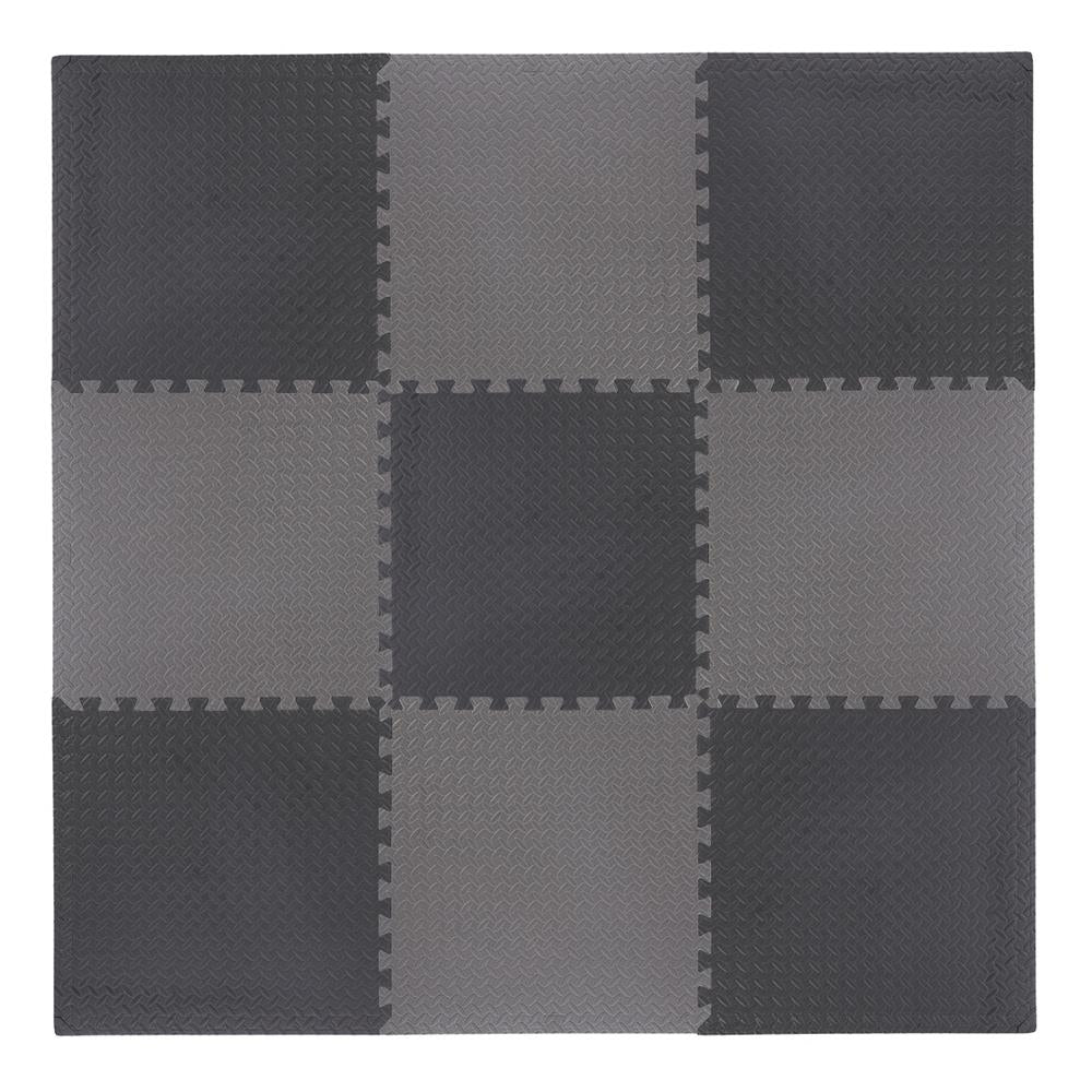 Puzzle‑Matte Fitness Unterlegmatte 9‑teilig 12 mm Dunkelgrau | HMS Premium MP12