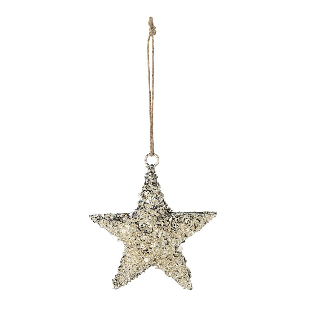 Bloomingville Sarika Weihnachtsanhänger Gold Metall Stern Christbaumschmuck